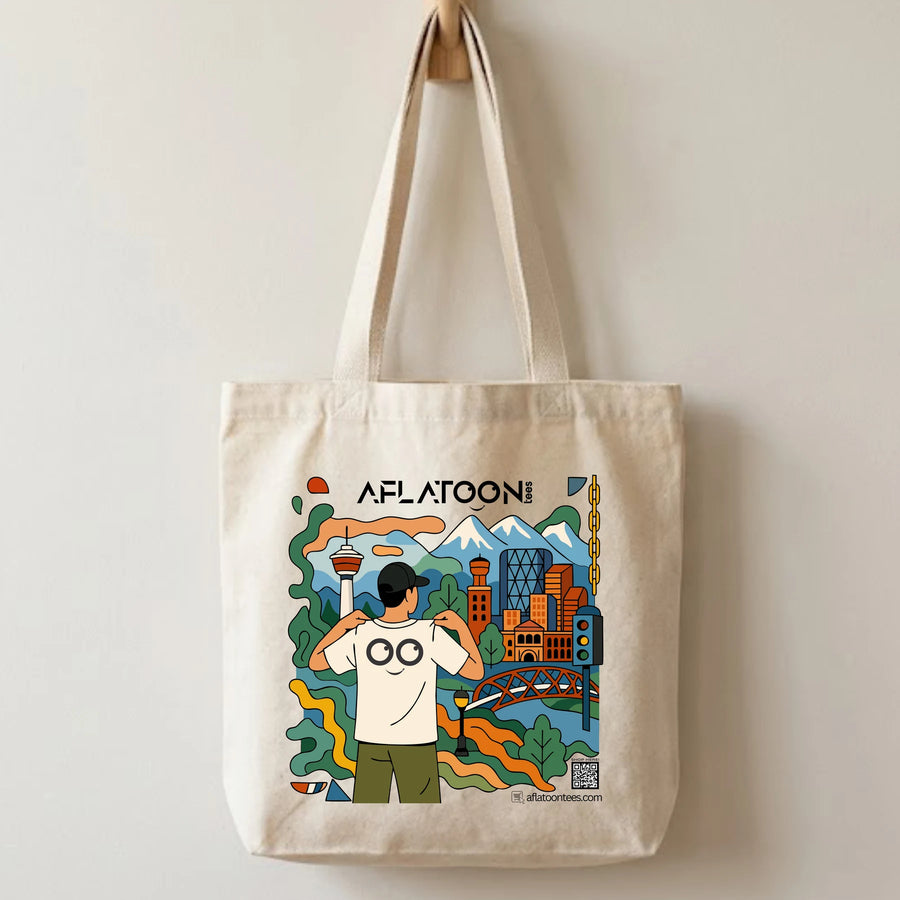 Aflatoon Calgary Landmark Tote Bag