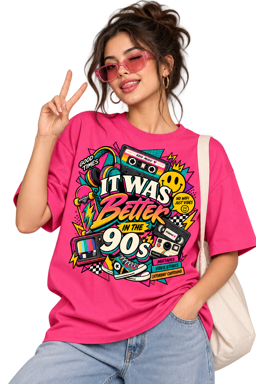 Hot Pink It Was Better in the 90s T-Shirt mockup
