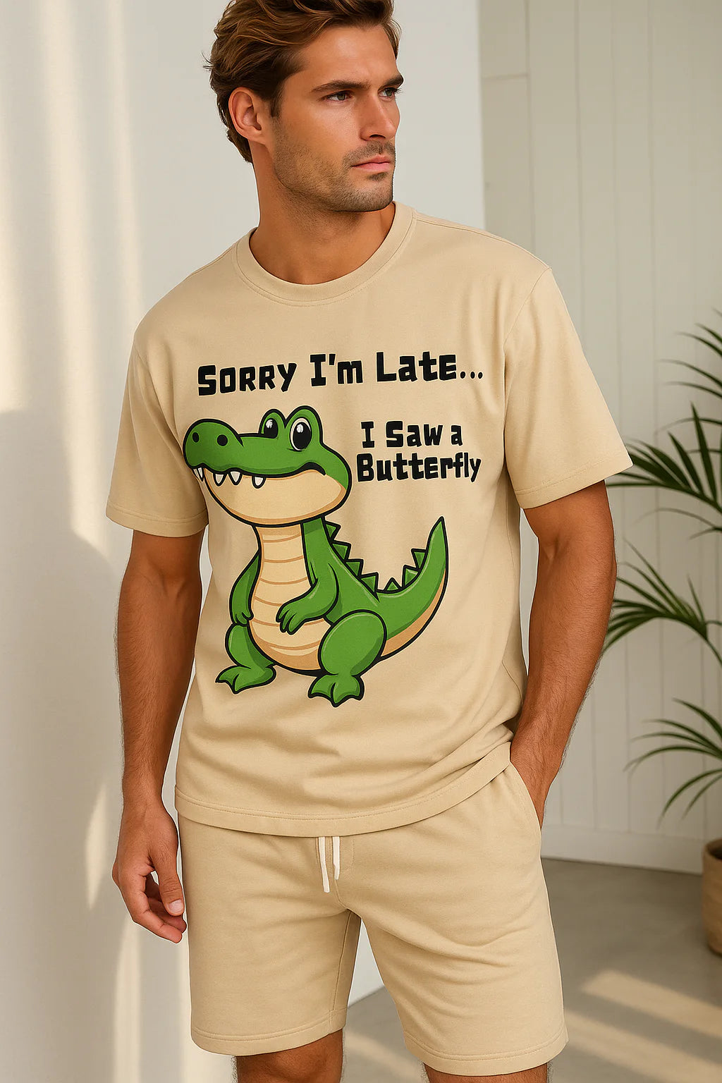 Butterfly Distracted Dino Tee product mockup