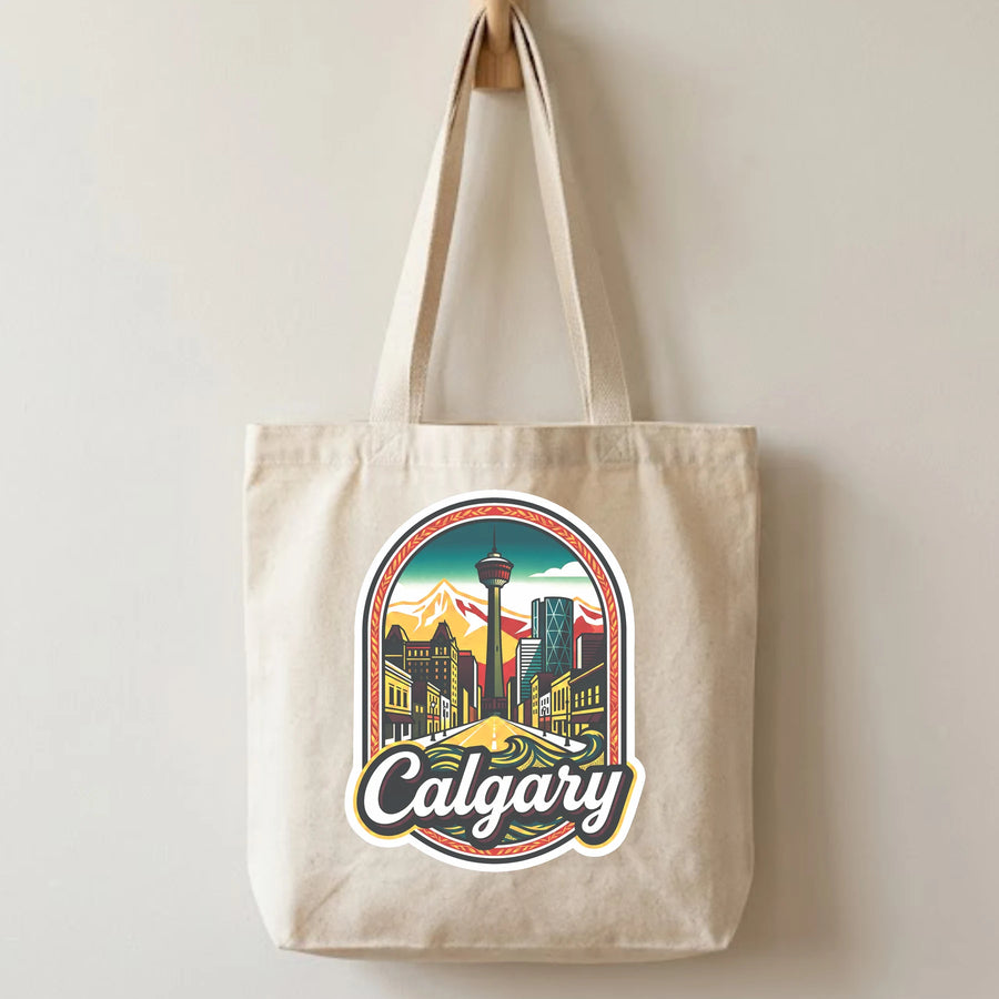 Calgary Skyline Vintage Tote Bag