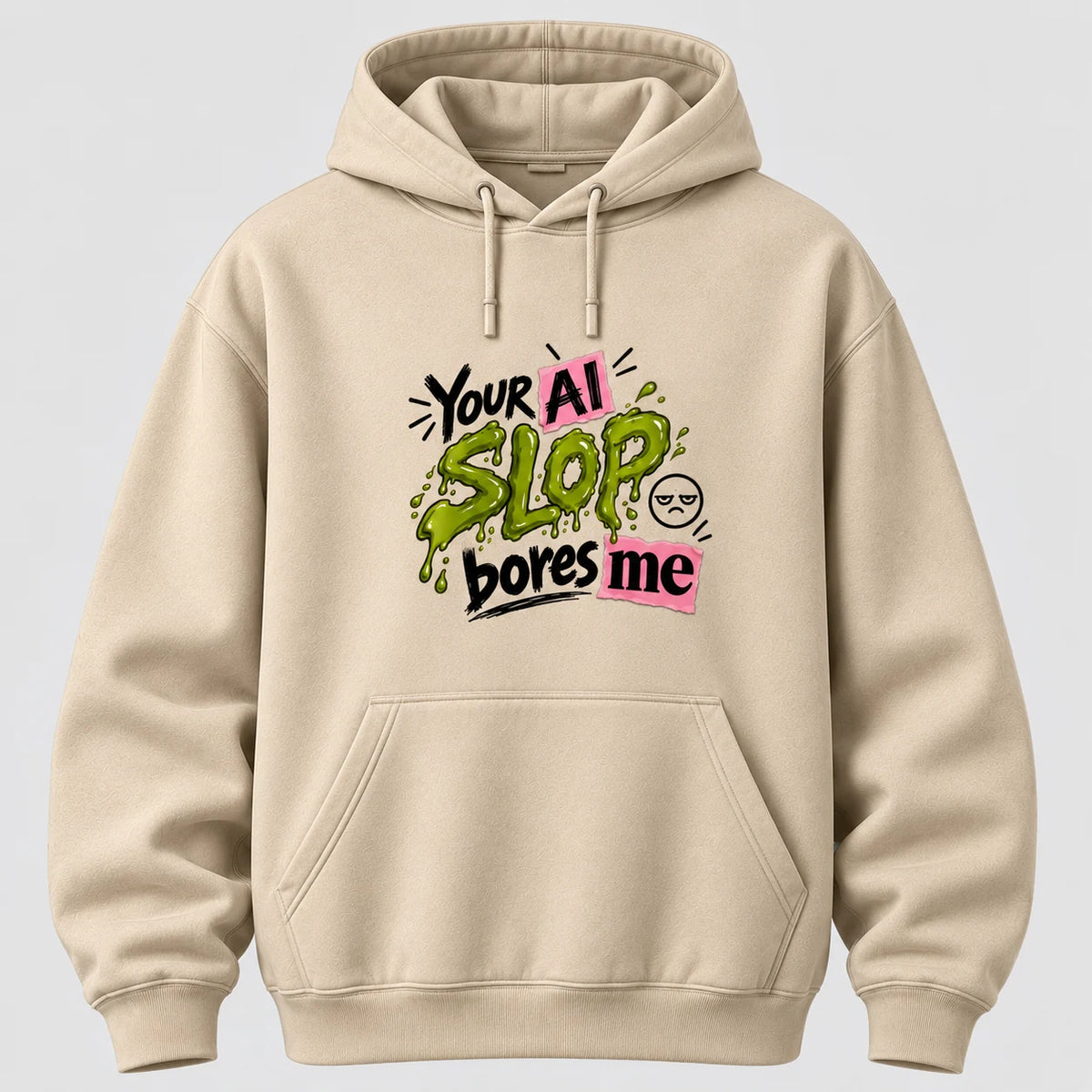Collage Slime AI Slop Hoodie in Natural