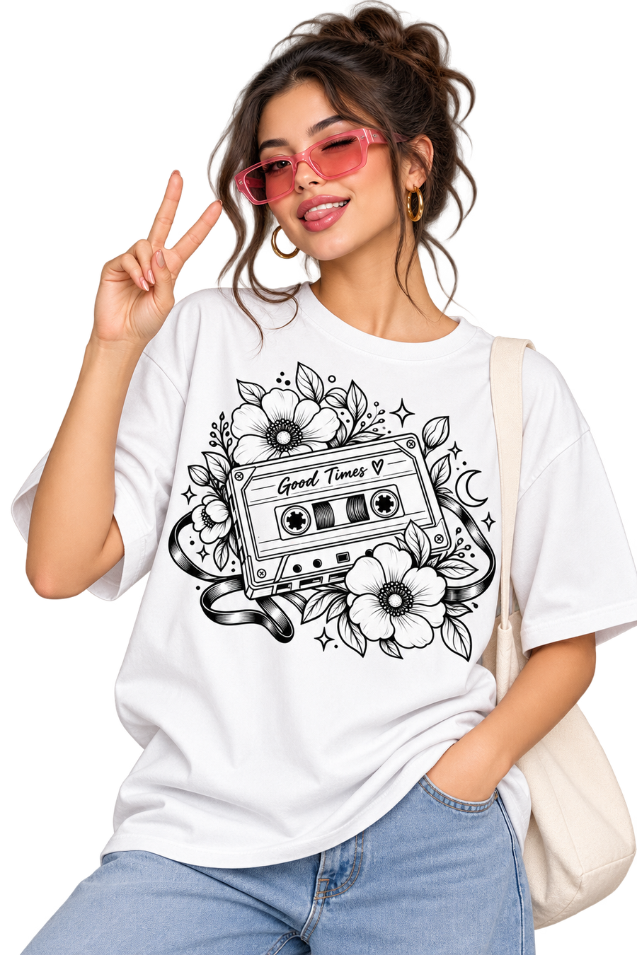Good Times Floral Cassette T-Shirt