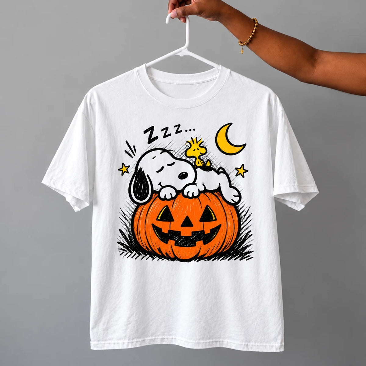 Pumpkin Nap Halloween T-Shirt in White