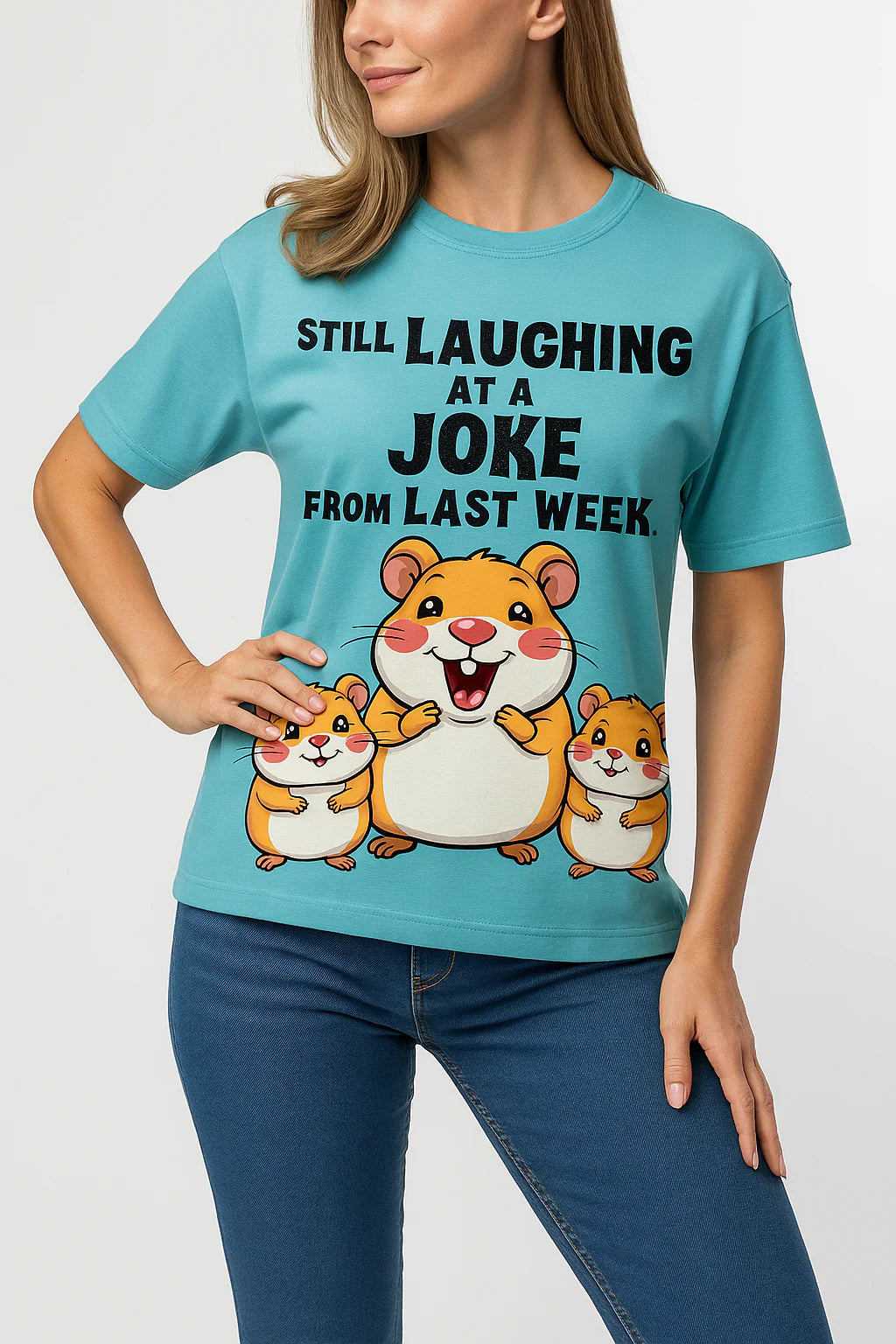 Still Laughing Hamster Tee product mockup