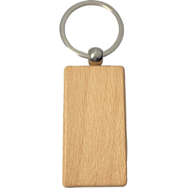 Sharp Rectangle Wooden Keychain  Thumbnail