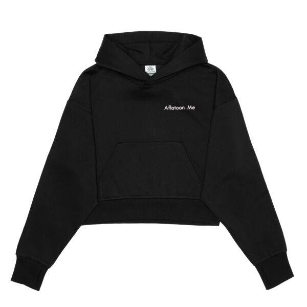 Aflatoon me Hoodie  "WOMEN" - Women's Cropped Drop-Shoulder Hoodie Thumbnail