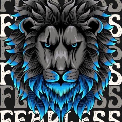 Black Blue Fearless Lion Thumbnail